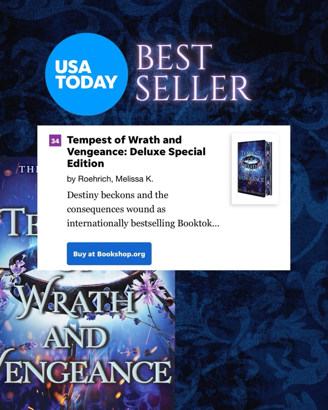 Melissa K. Roehrich's Tempest of Wrath and Vengeance becomes a USA