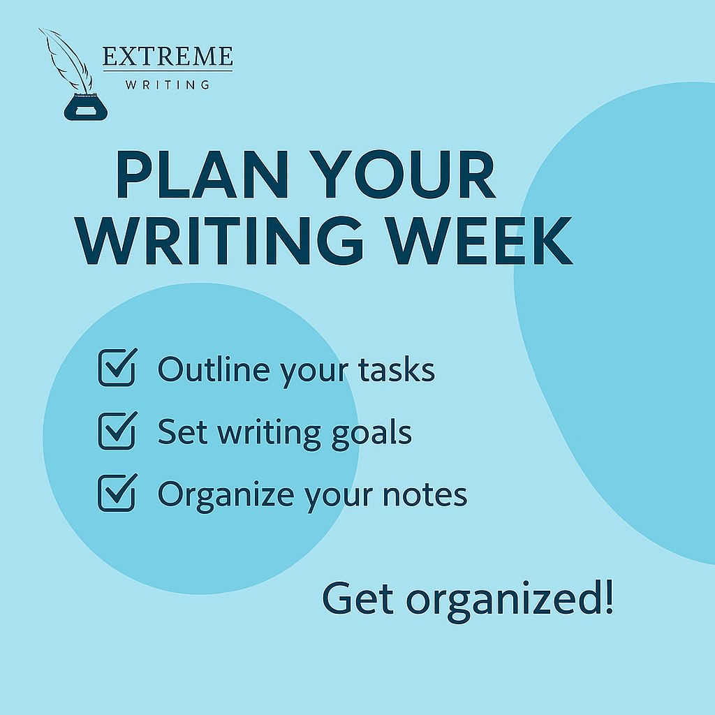 Extreme Writing - 📅 Plan Your Writing Week with... | Facebook