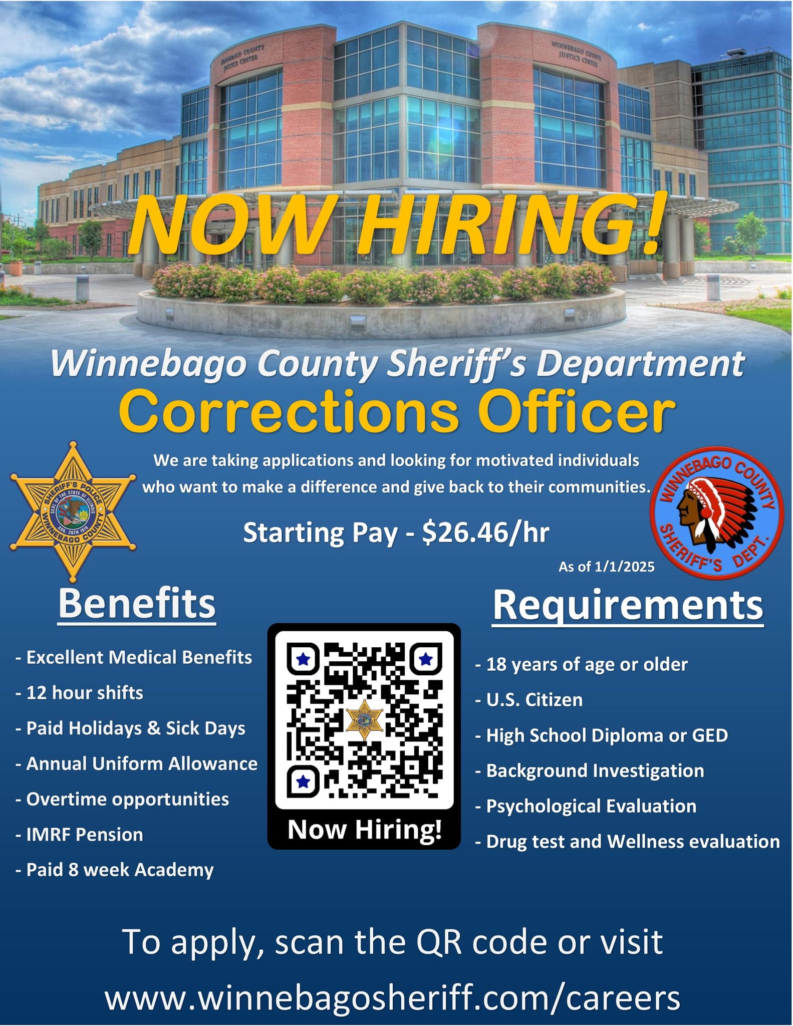 Sheriff - 🚨 WE’RE HIRING: JOIN OUR CORRECTIONS TEAM! 🚨 The Winnebago ...