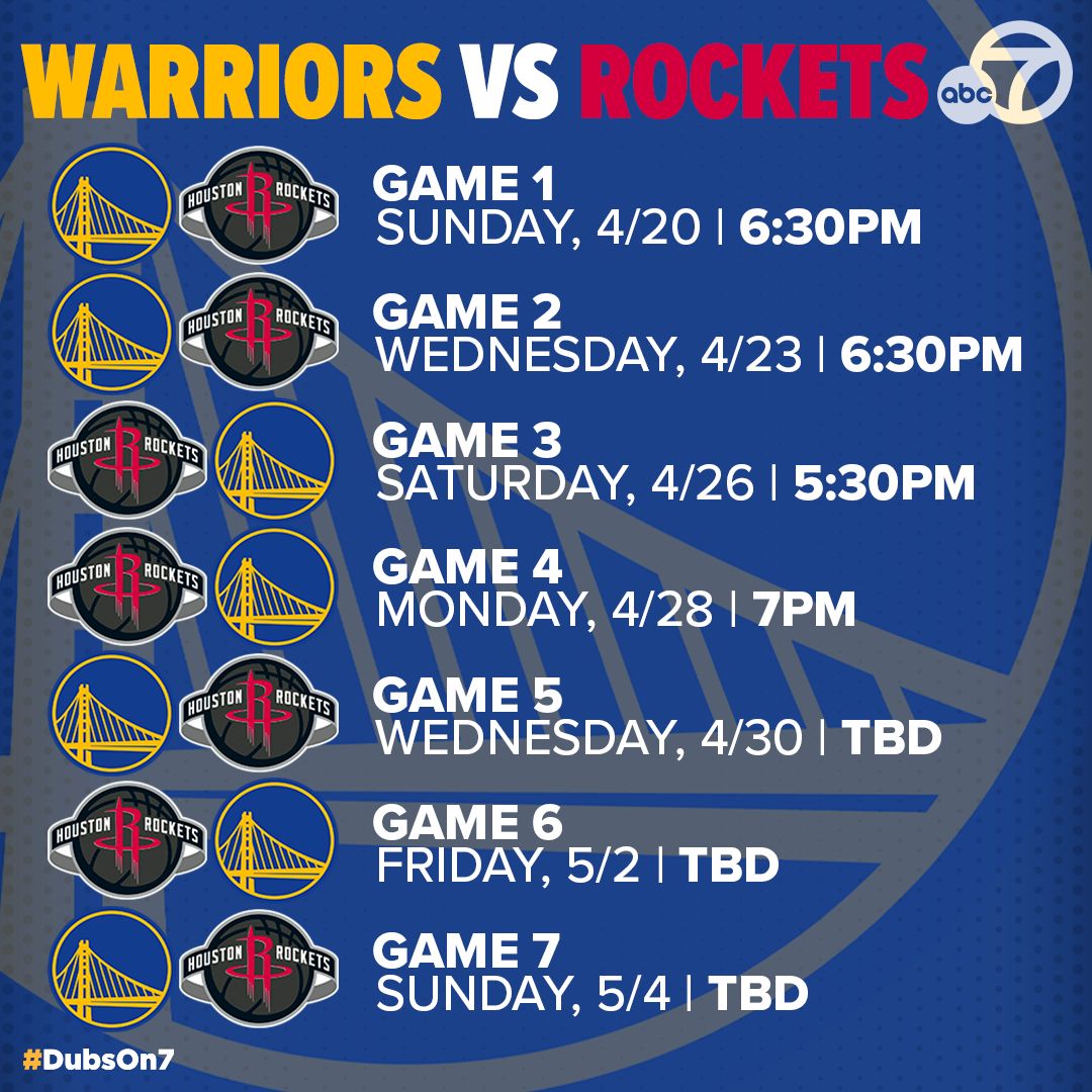 ABC7 News - Mark your calendars! Here's the schedule for the Warriors ...