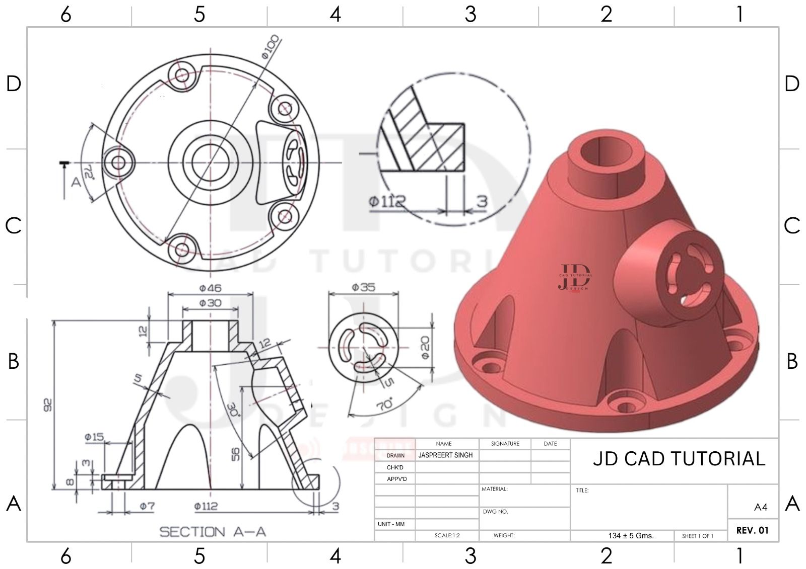 Jd cad tutorial - 3D Drawing For Practice. CAD file is... | Facebook
