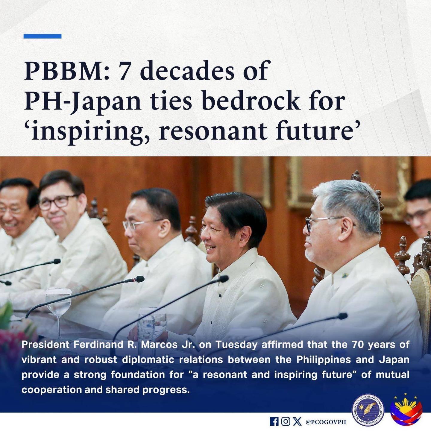 Presidential - President Ferdinand R. Marcos Jr. affirmed that 70 years ...