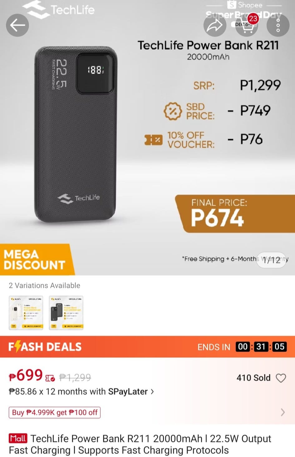 AmazingDeals - Techlife PowerBank R211 699 pesos onleee!...