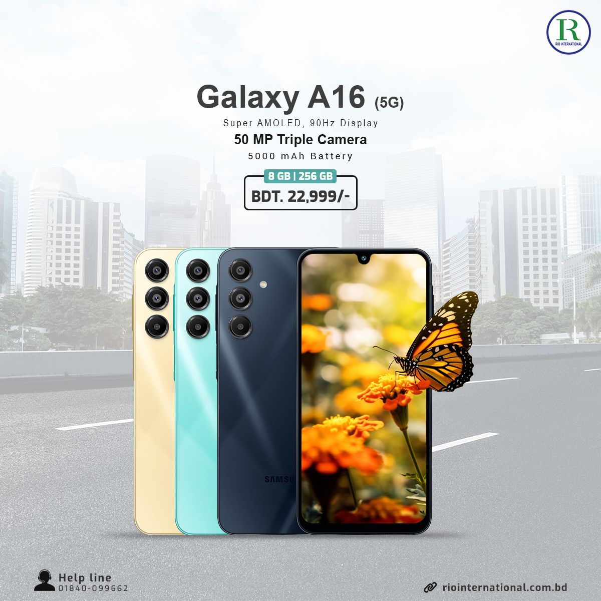 Rio - Samsung Galaxy A16 (5G) with Super AMOLED Display 8/256 GB মাত্র ...