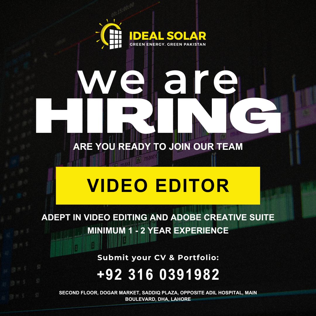 Ideal Solar - We’re Hiring: Full time Video Editor in our...