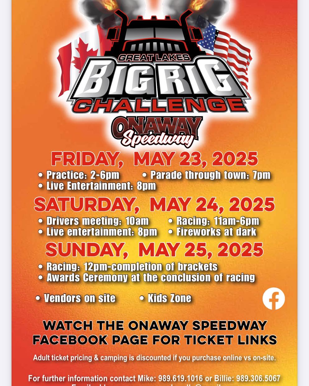 Onaway Speedway - One week until the 2025 Great Lakes Big... | Facebook