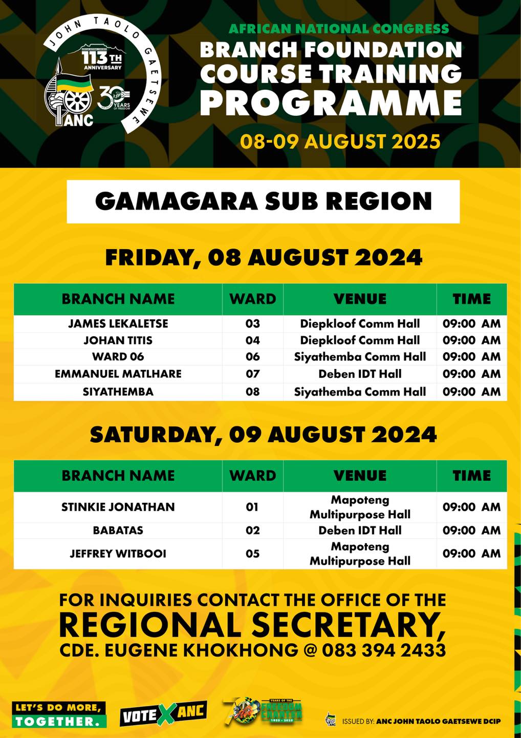 John Taolo Gaetsewe ANC... - John Taolo Gaetsewe ANC Region