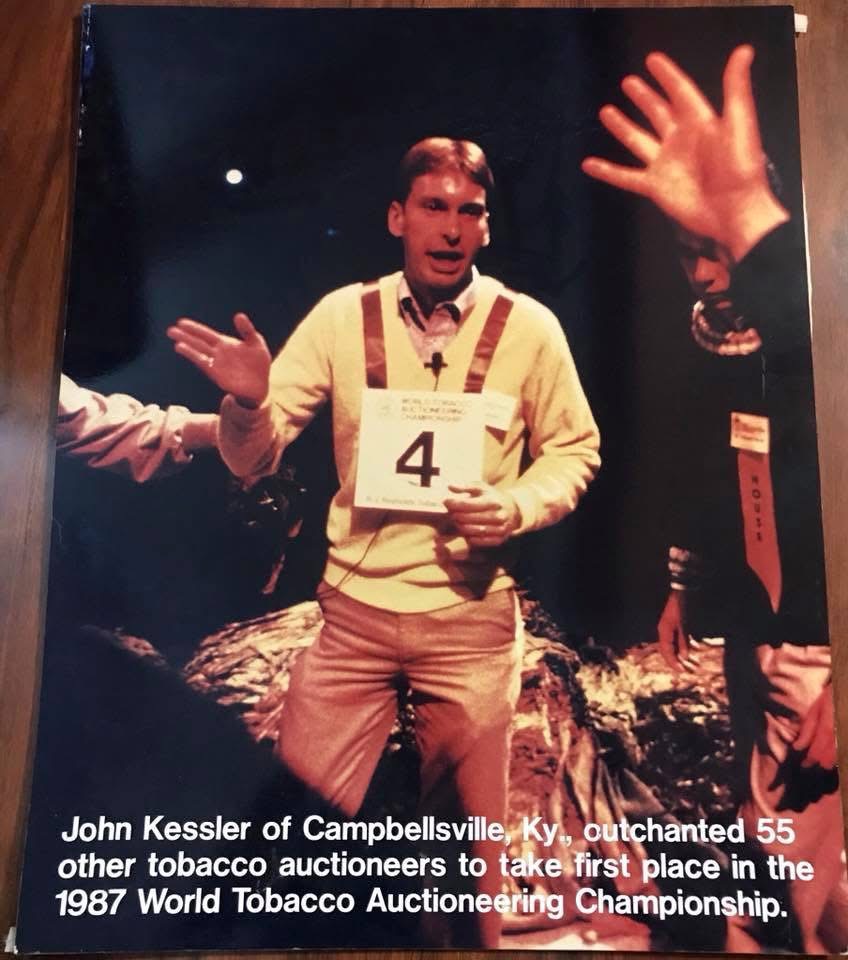 Sandy L Houston, winner of World Tobacco Auctioneering Championship,  Harvest Festival Jubilee, Danville, Va. Via @auctionrepgod\n\nThanks  @bleep_blop \n\n#auction #auctioneer #folklife #dimestoreradio