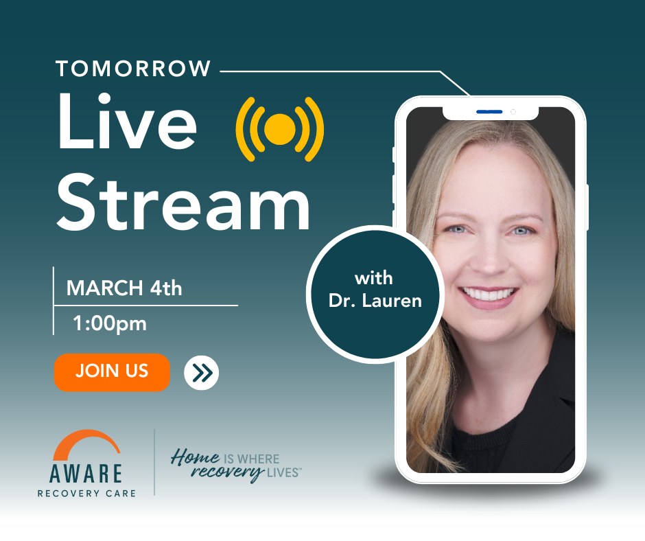 🚨 Going LIVE Tomorrow with Dr.... - Aware Recovery Care, Inc | Facebook