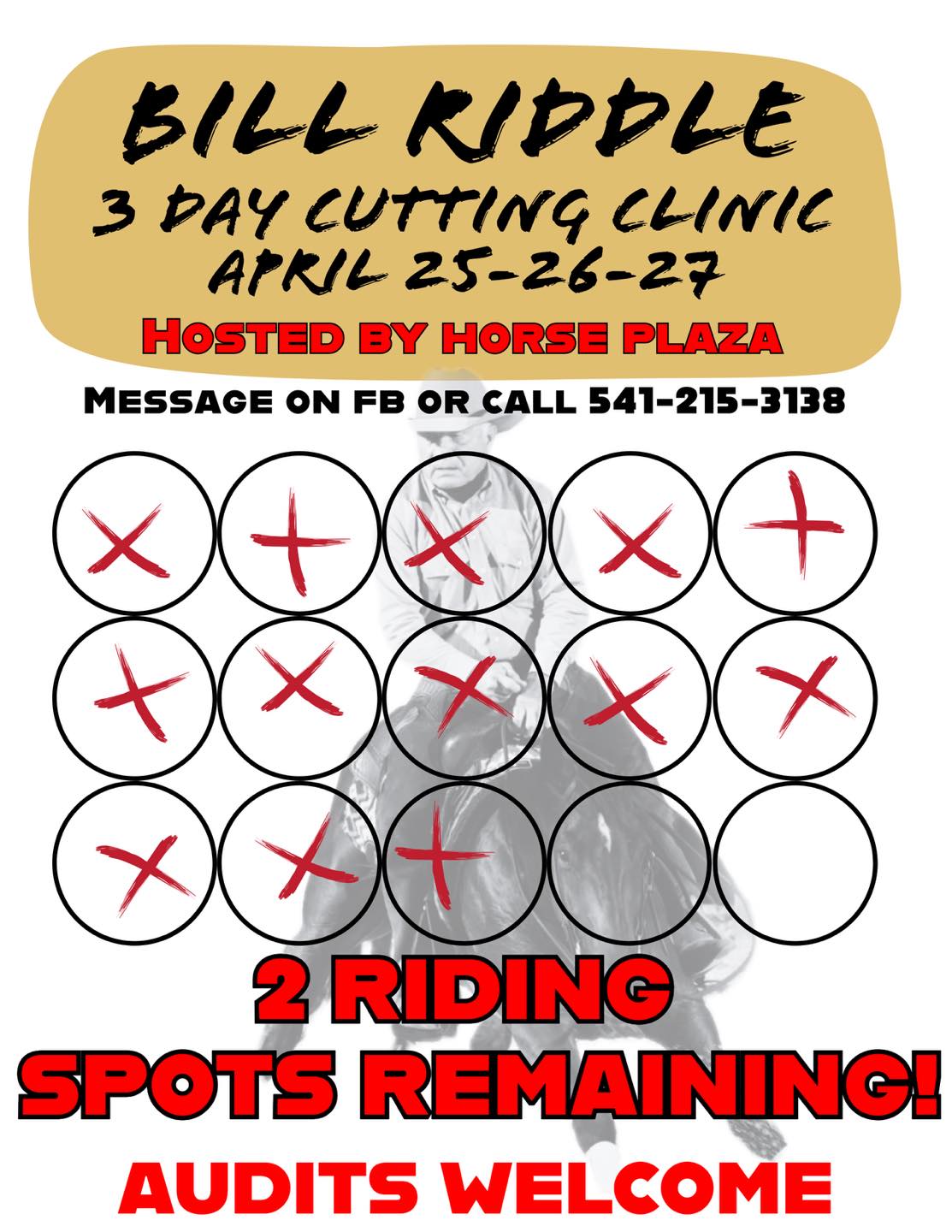 Horse - We are FULL! Welcoming AUDITORS! NCHA Hall of Fame Rider, BILL ...