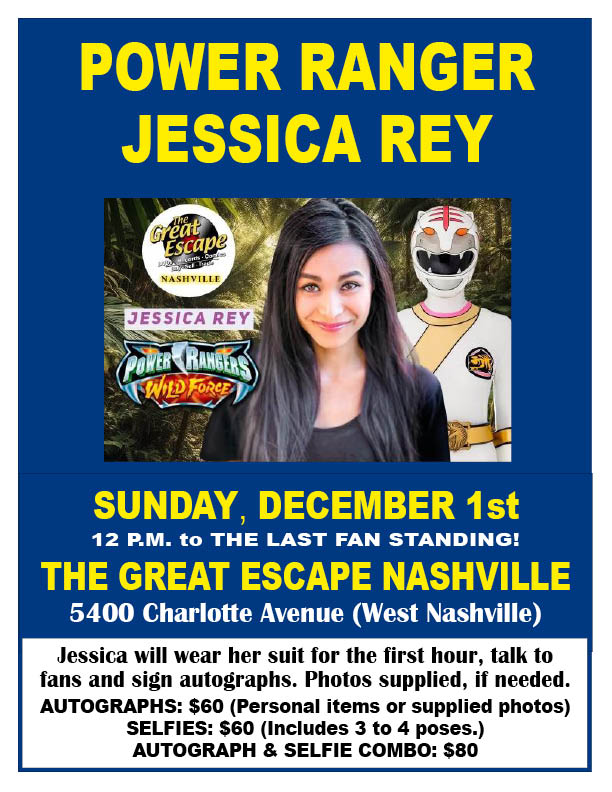 Jessica Rey (Wild Force White Ranger) @ TGE Nashville!! 12PM Sunday ...