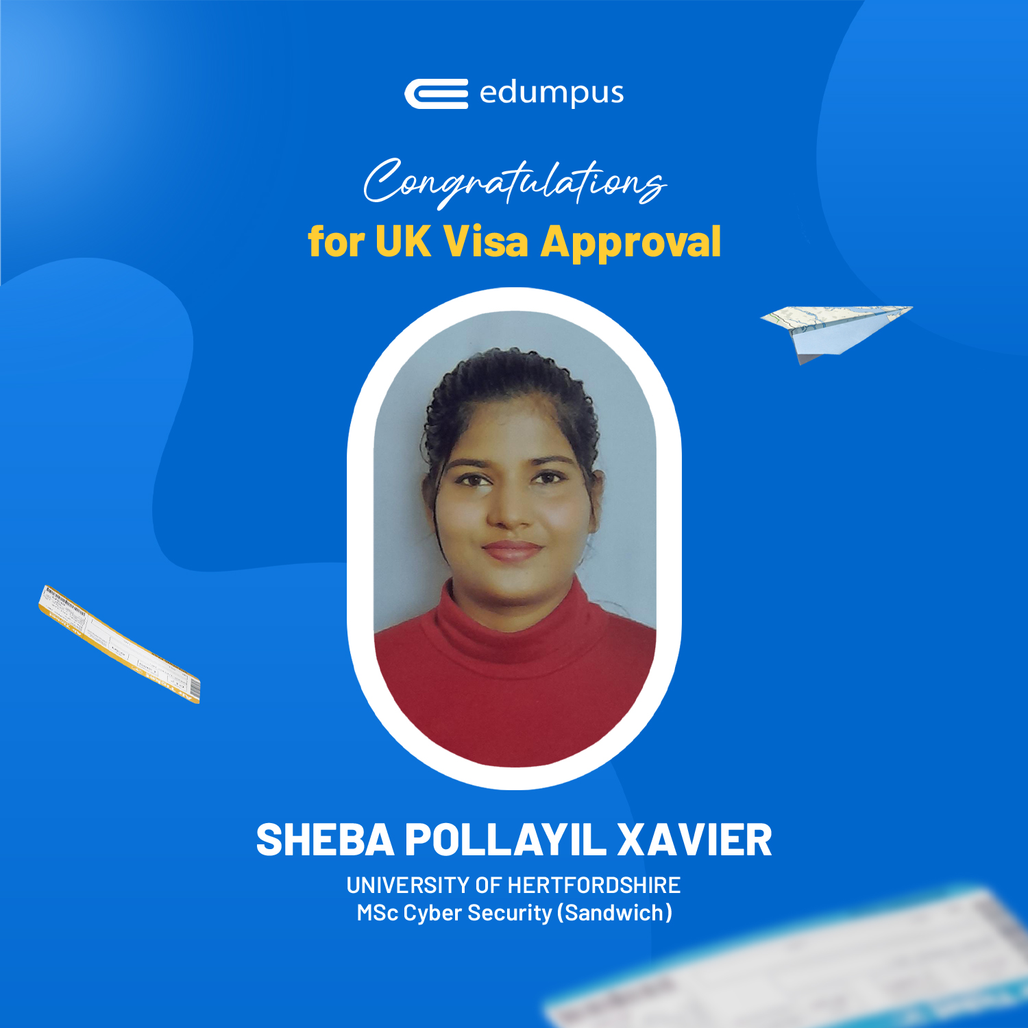 edumpus - 🎉 Congratulations, Sheba Pollayil Xavier! 🎉 Your journey to ...