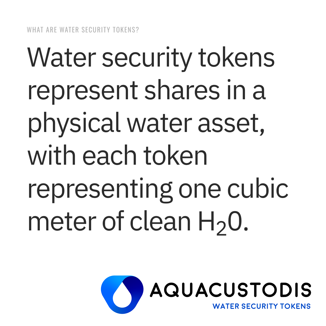 Aqua Custodis - What is a Water Security Token? #WST...