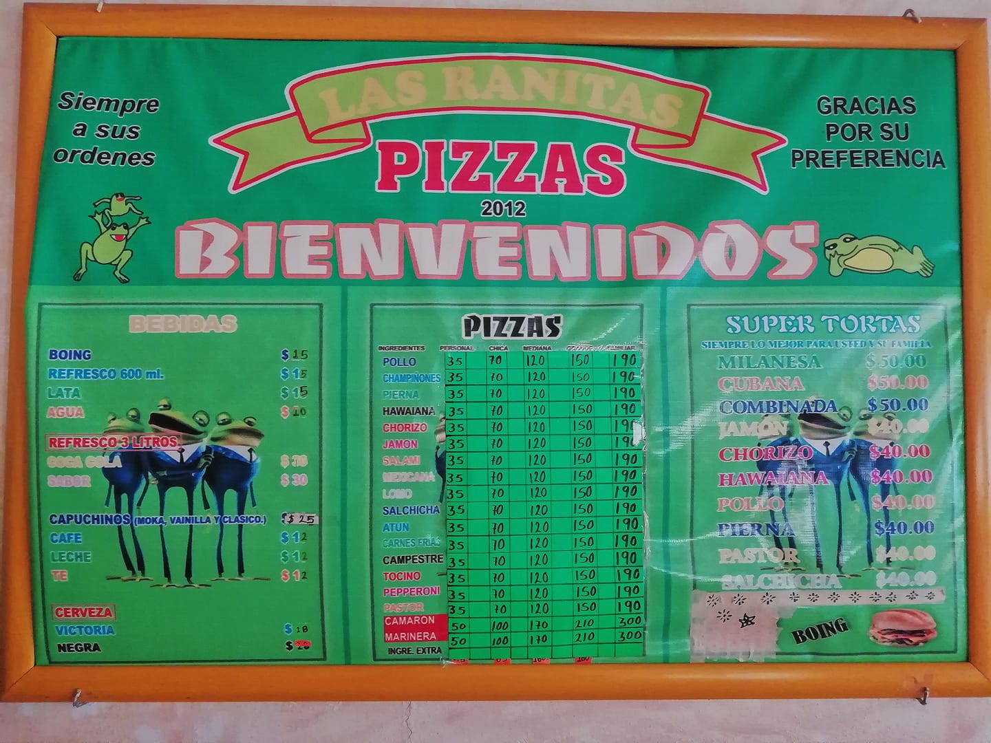 Pizzas Las Ranitas - Nuestro menú con las variaciones en sus ...