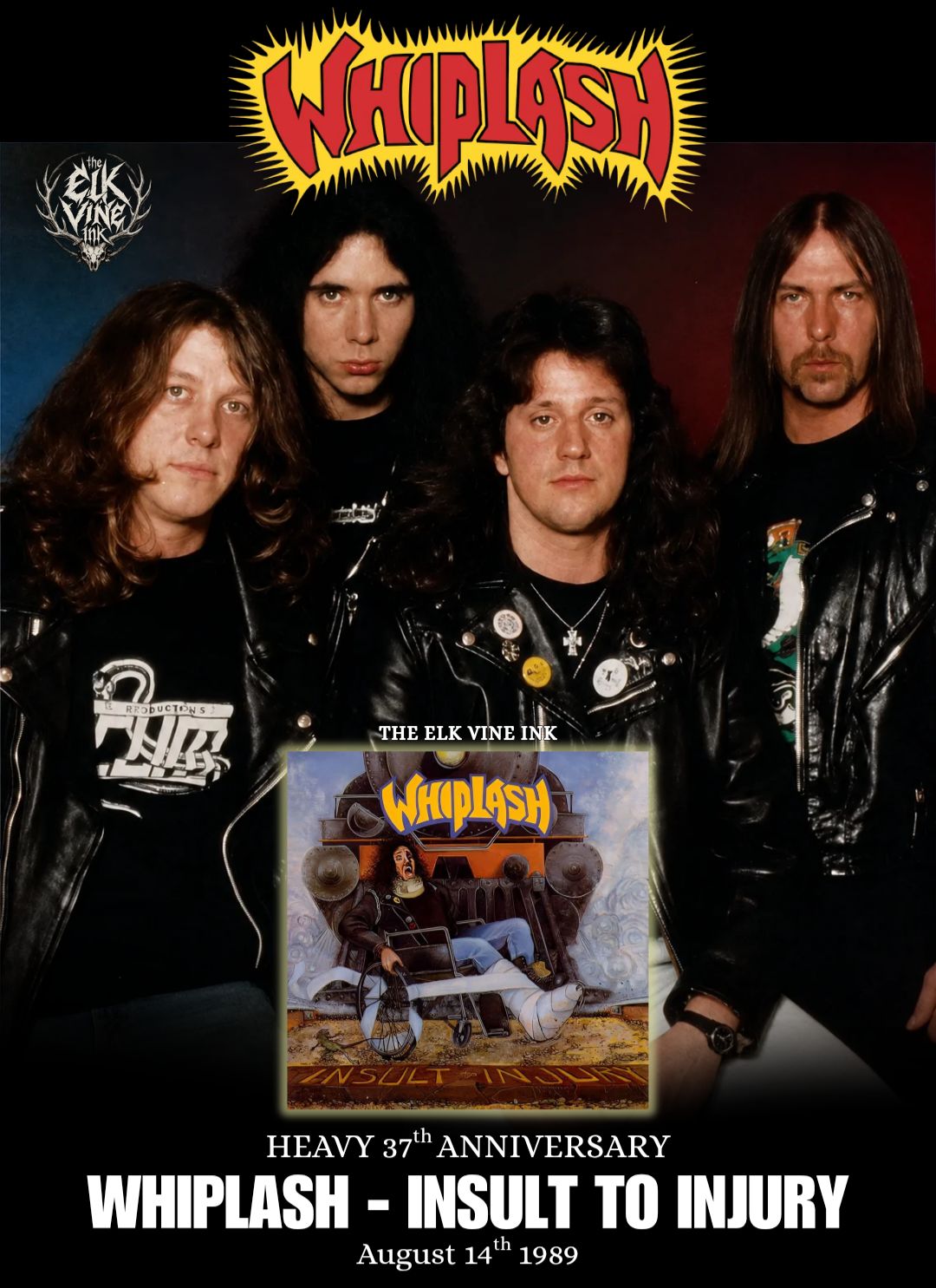 Whiplash's Insult to Injury album 37th anniversary