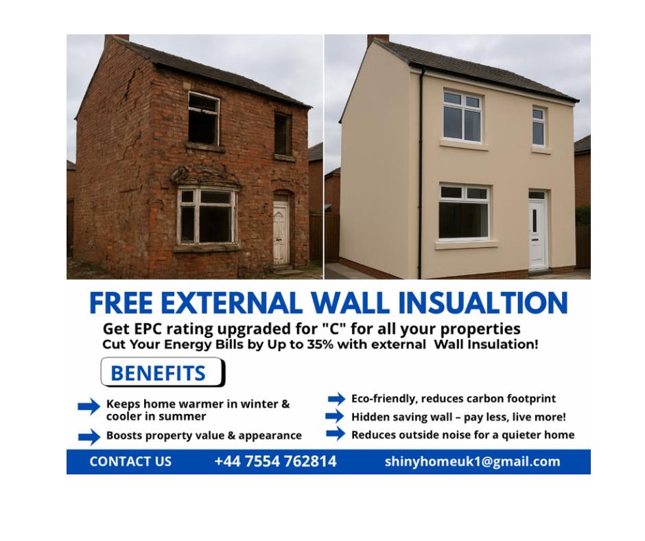 ShinyHome UK - 🌍 Free External Wall Insulation – A... | Facebook