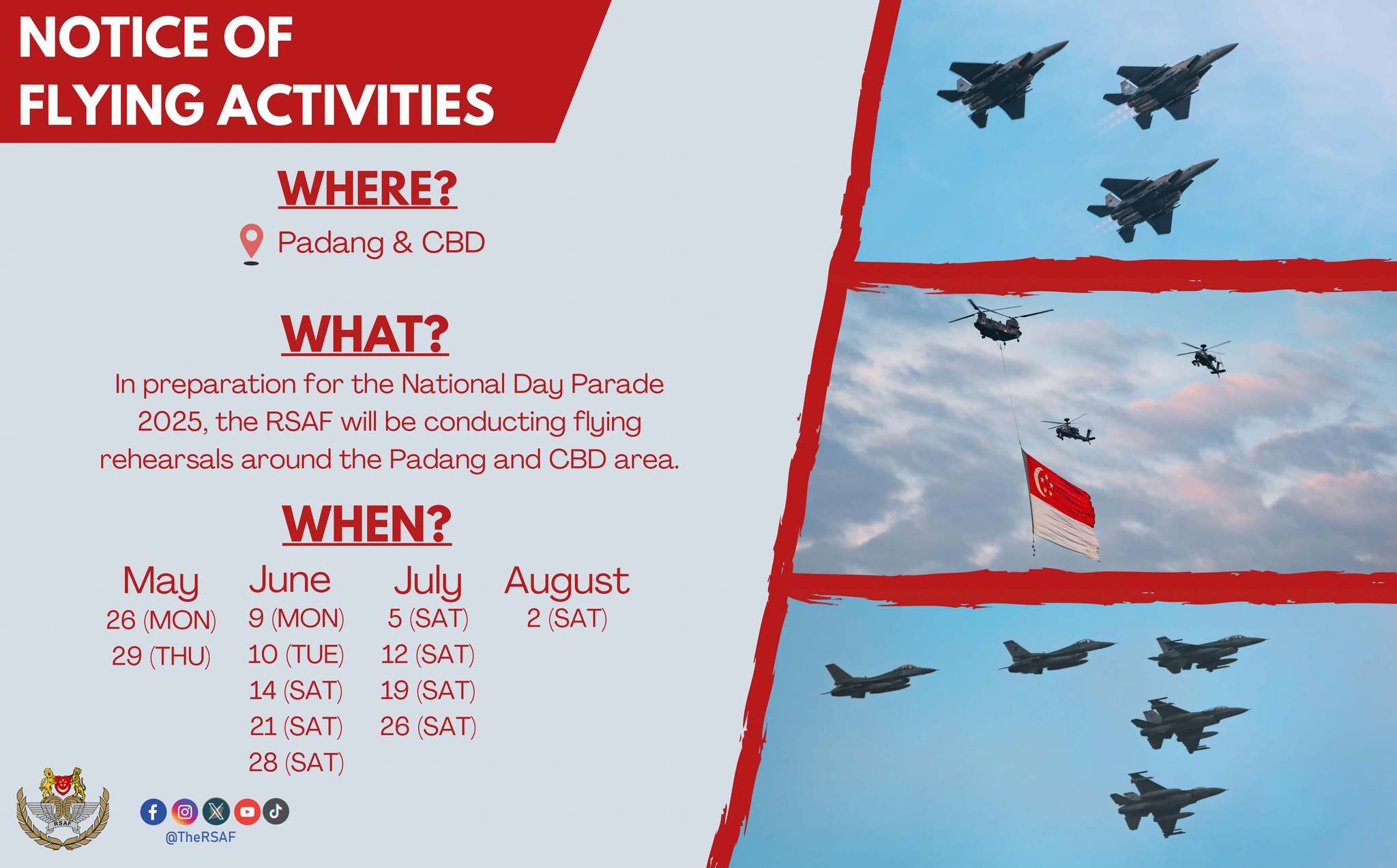 MoCa - 🇸🇬 RSAF Flying Rehearsals for NDP 2025 🇸🇬 In preparation for ...