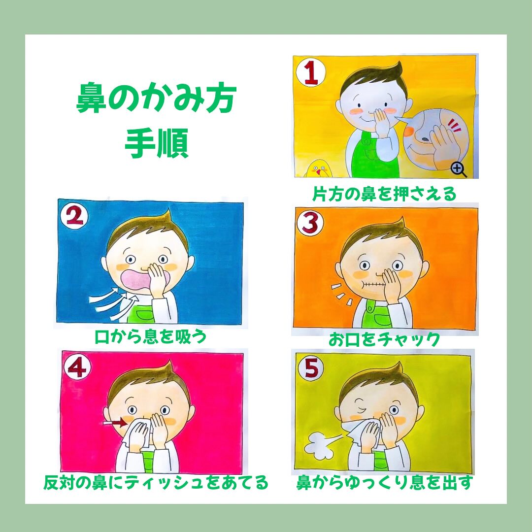 鼻 かみ か た