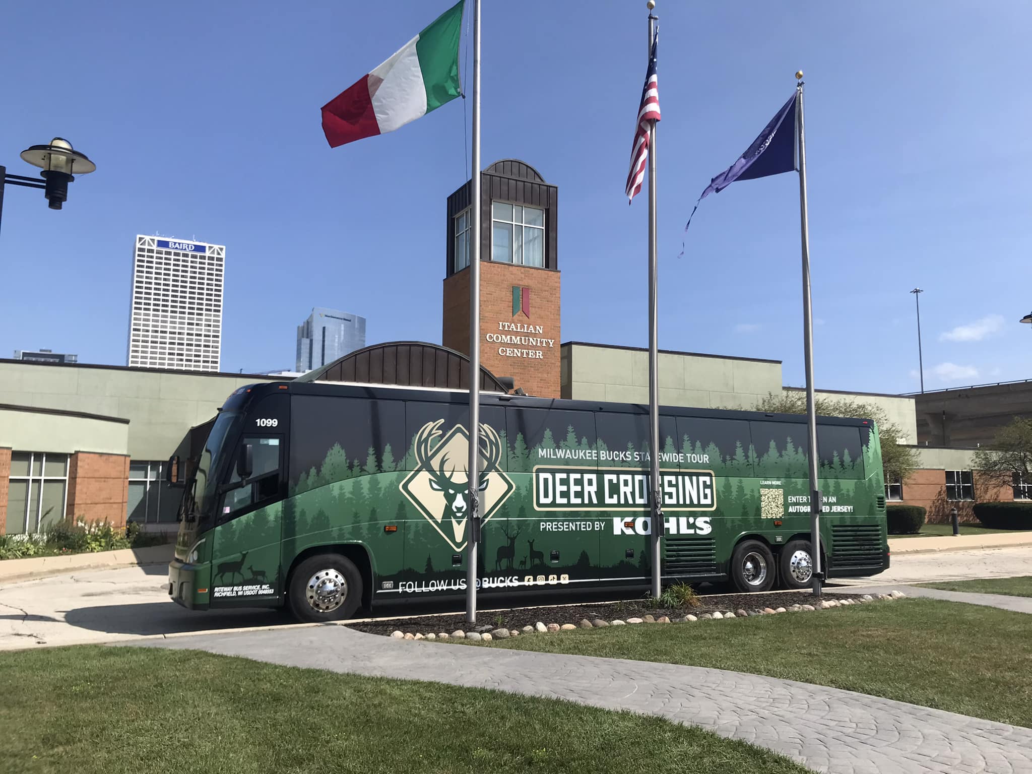 GO - The Milwaukee Bucks’ DEER CROSSING bus made an appearance at today ...