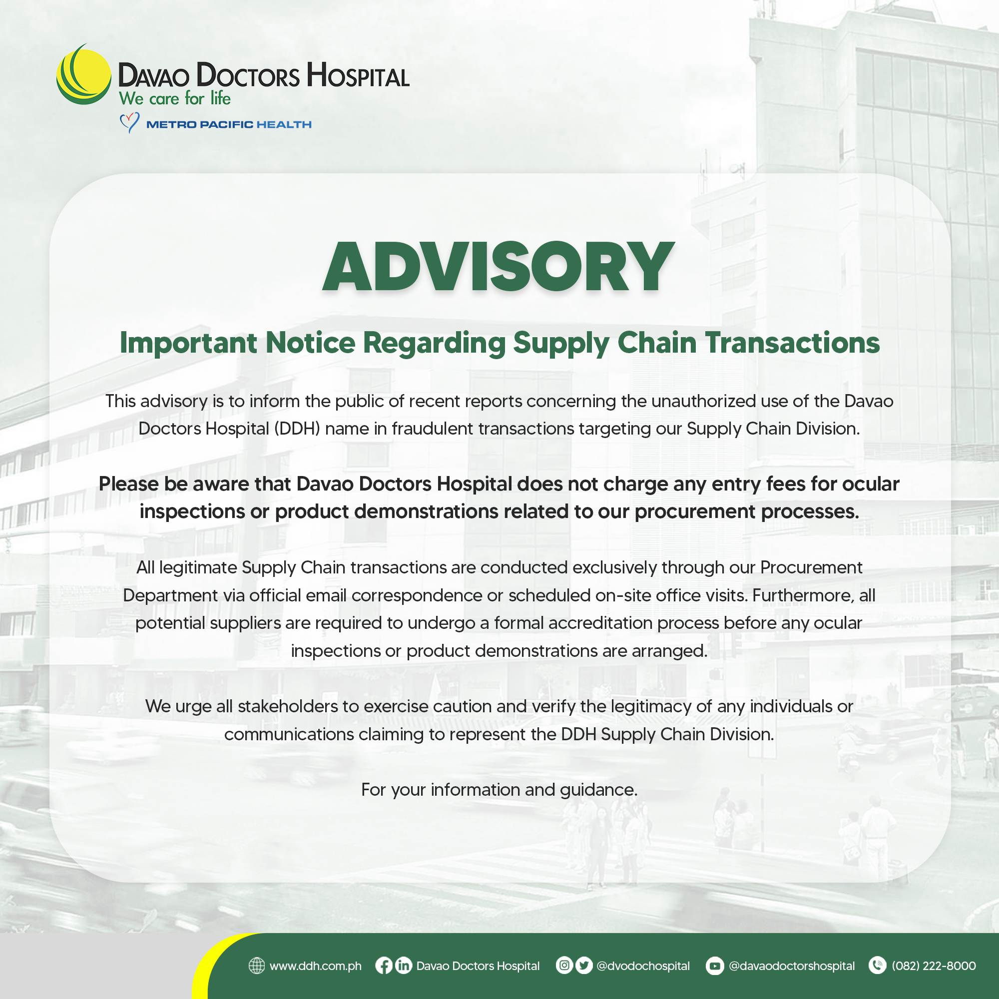 Davao Doctors Hospital added a... - Davao Doctors Hospital