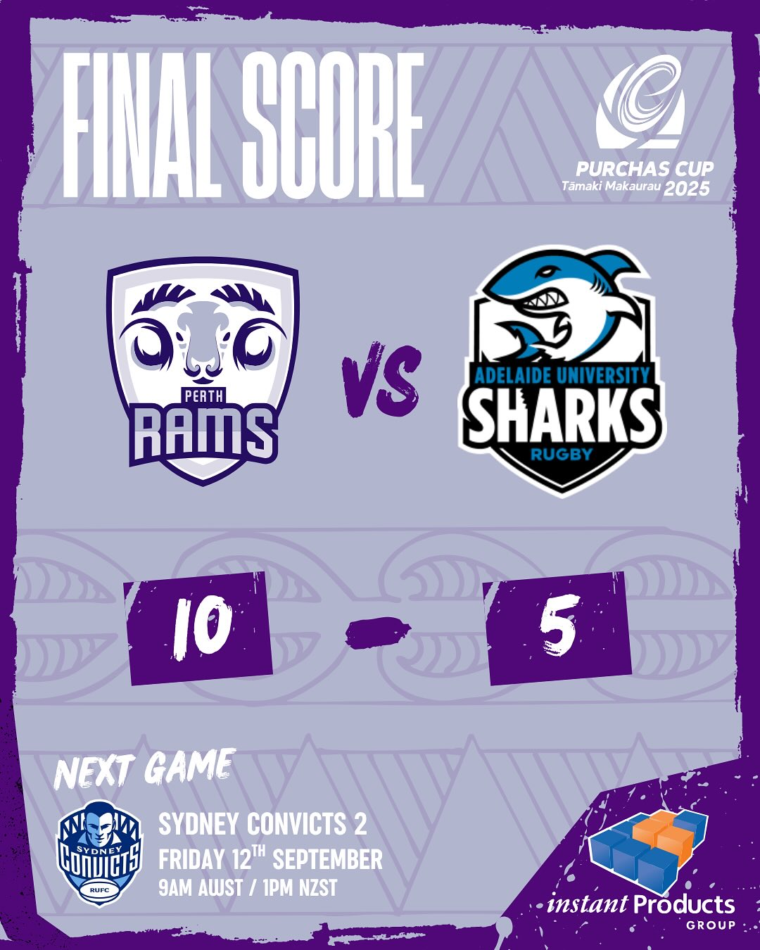 Perth Rams RUFC - 🐏💜 FULL-TIME | RAMS WIN! 💜🐏 The Perth... | Facebook
