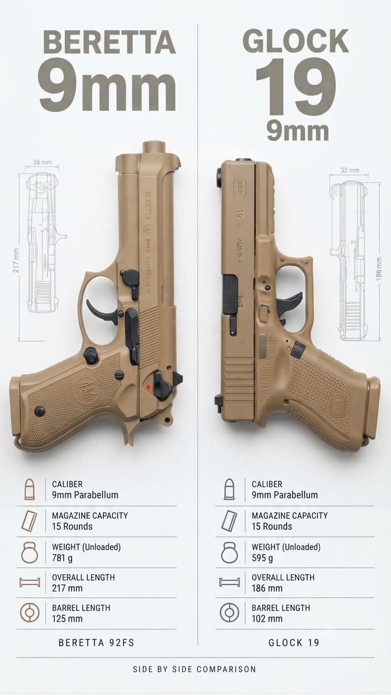 Glock 17 vs Beretta M9: A Complete Comparison of Performance
