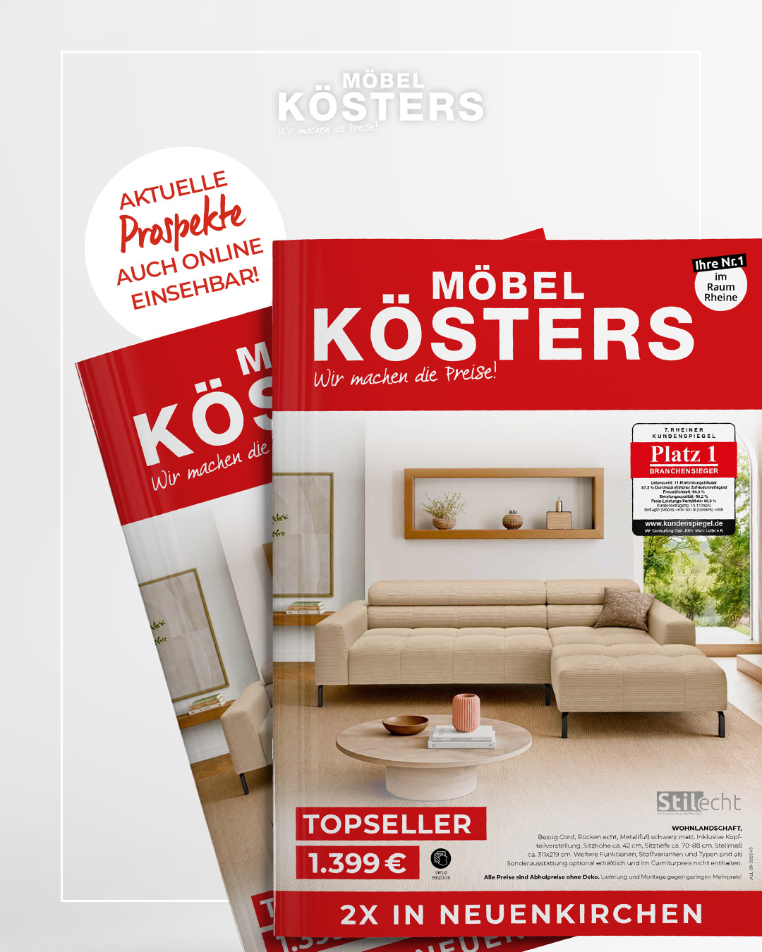 📖 Neu blättern, neu entdecken! Unser neuer Prospekt ist da – mit aktuellen Angeboten, Wohnideen und starken Preisen rund ums schöne Zuhause. 🛋️✨ Und das Beste: Alle aktuellen Prospekte von Möbel Kösters