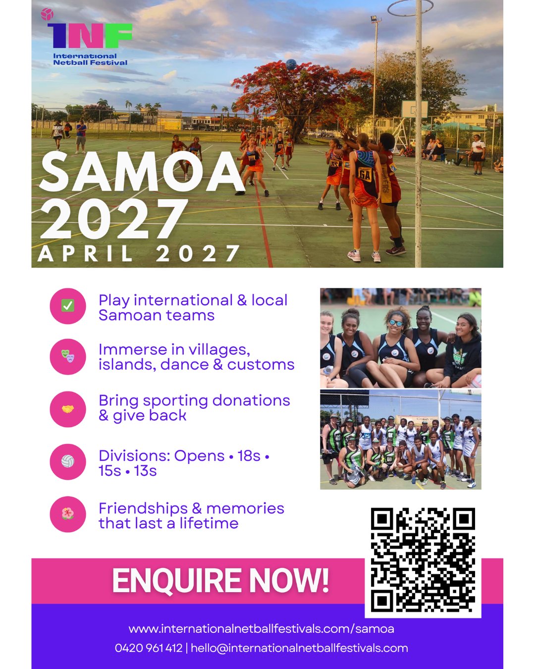🌴 SAMOA 2027 🌴 Play... - International Netball Festival | Facebook