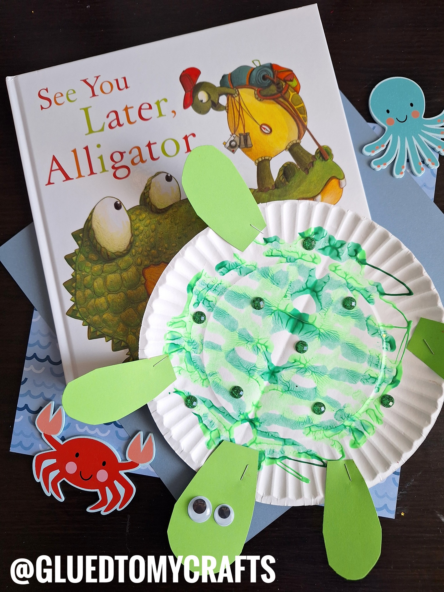 Glued - Paper Plate & Paint Splat Turtle Craft Idea 🐢 https://www ...