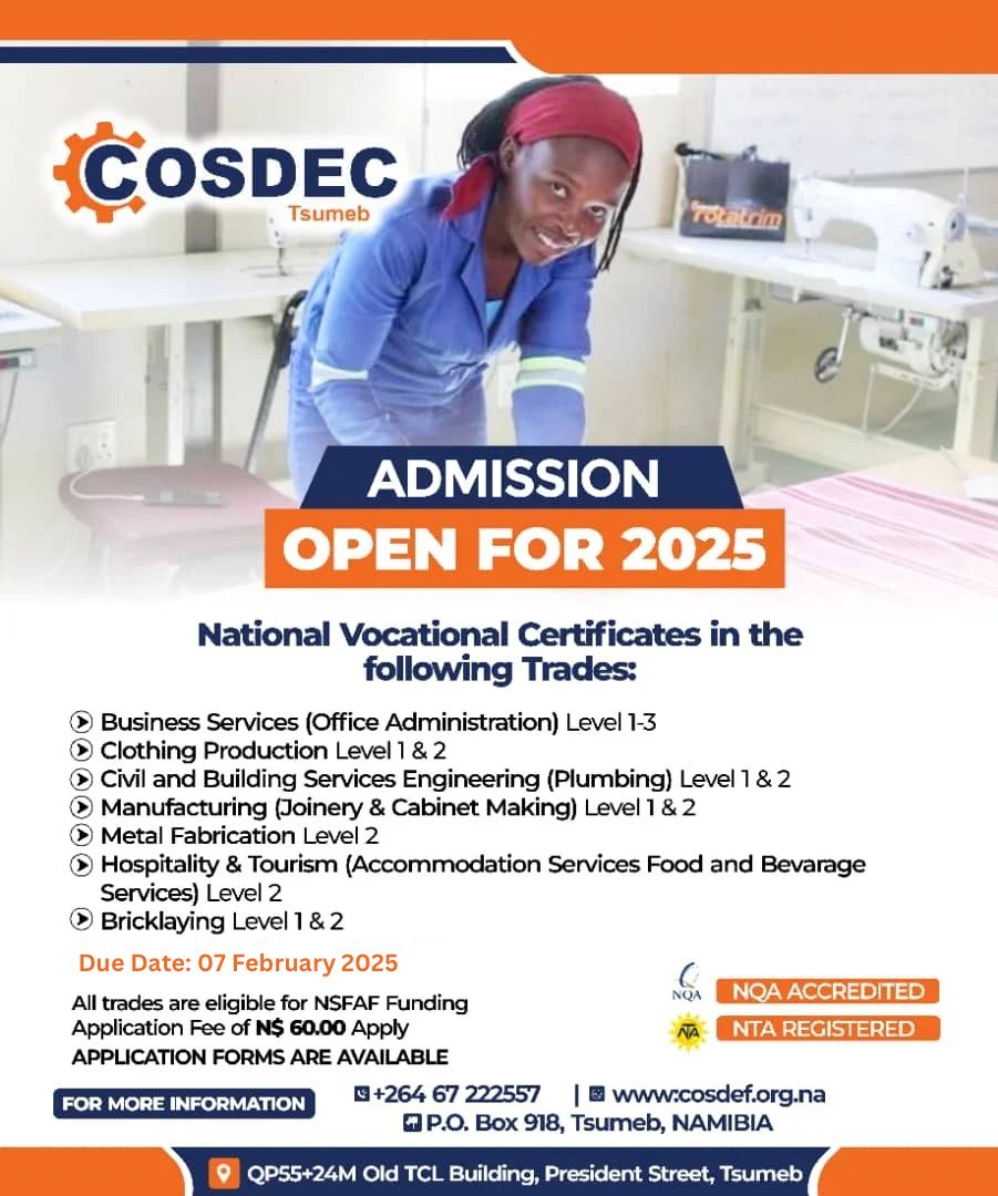 Cosdec Tsumeb - Applications are STILL OPEN until 07... | Facebook