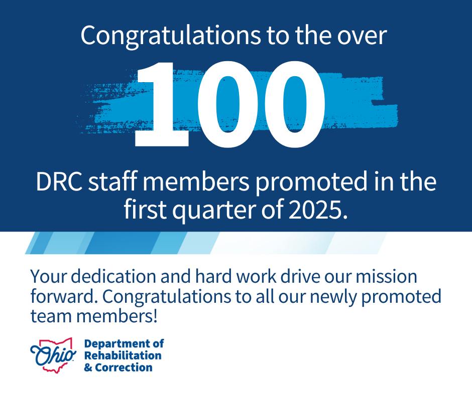 Ohio - Congratulations to the DRC staff members promoted in the 1st ...