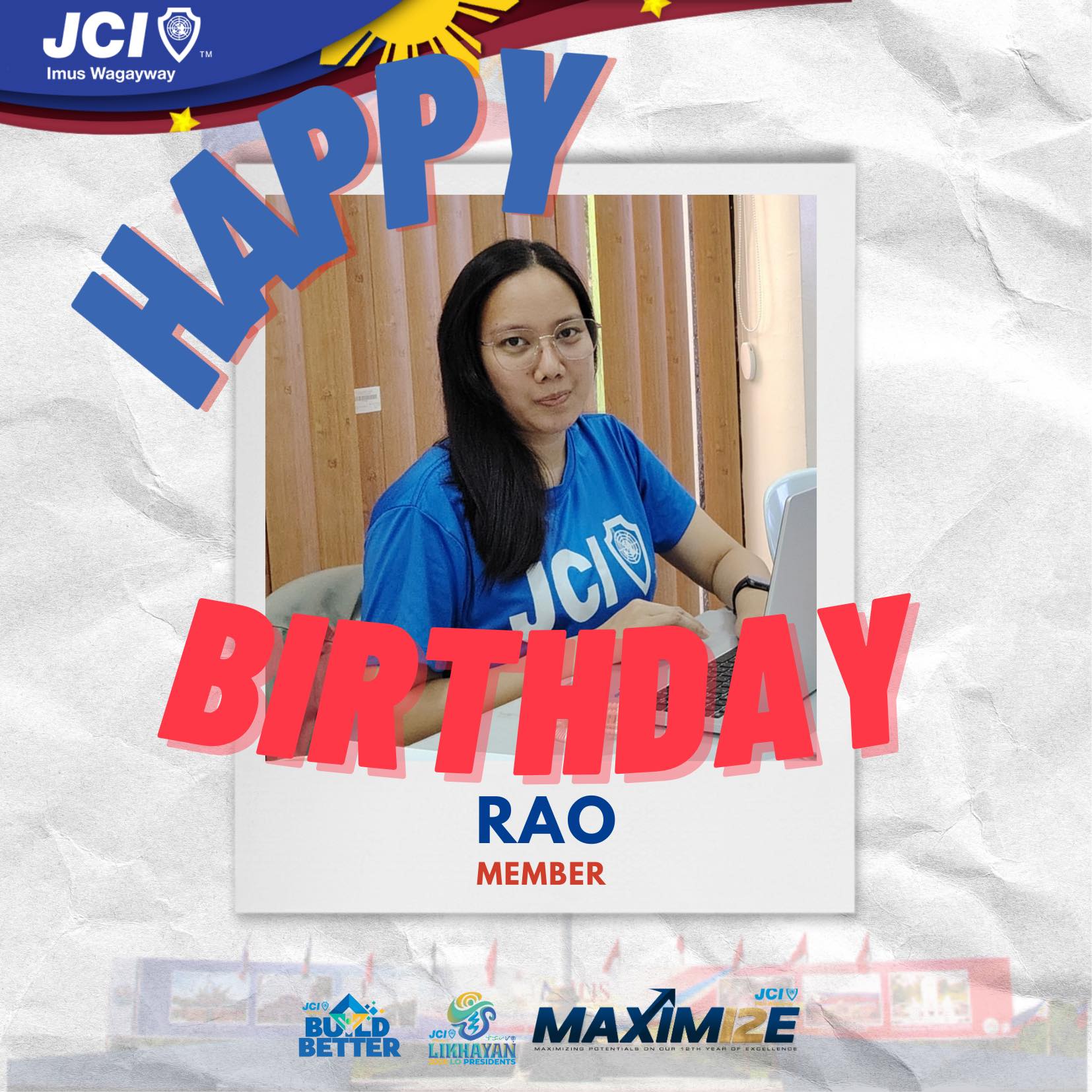 🎉 Happy Birthday, Rao! 🎉 Thank you... - JCI IMUS Wagayway | Facebook