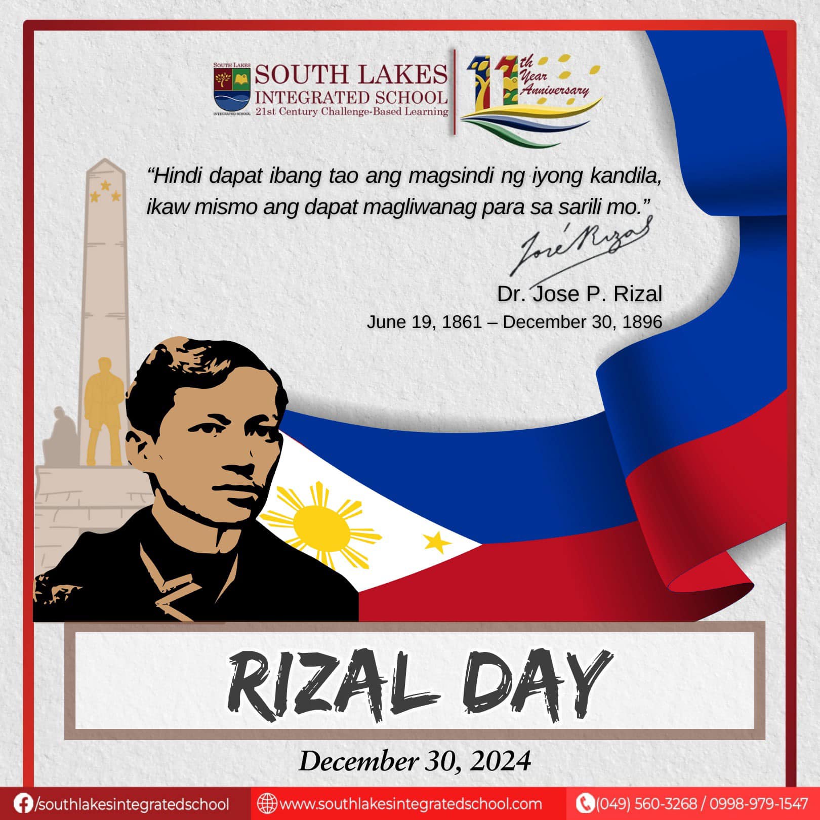 South - Dr. Jose Rizal reminds us of the importance of self-reliance ...