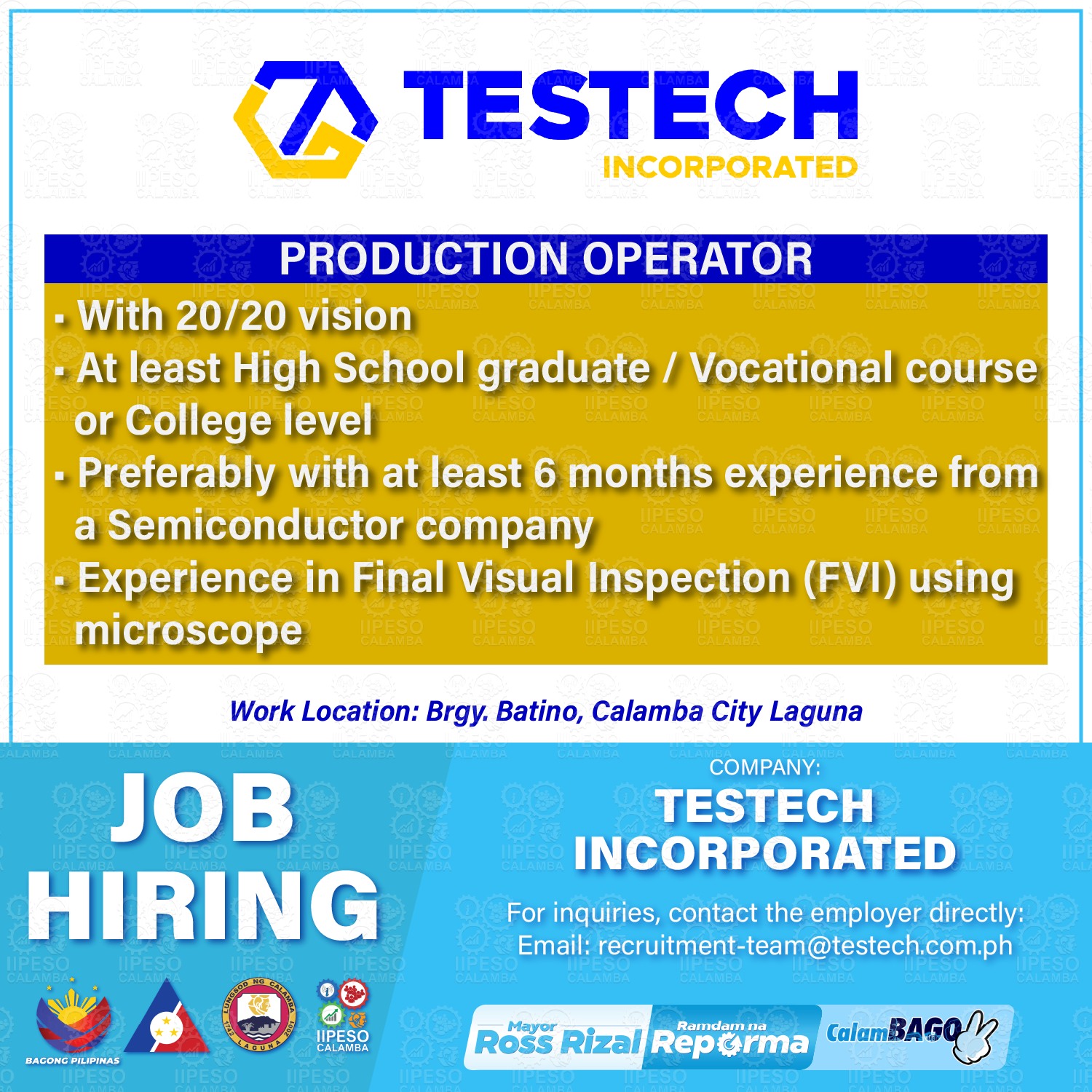Calambagong - LIKE AND FOLLOW OUR PAGE FOR JOB OPPORTUNITIES! Mayor ...