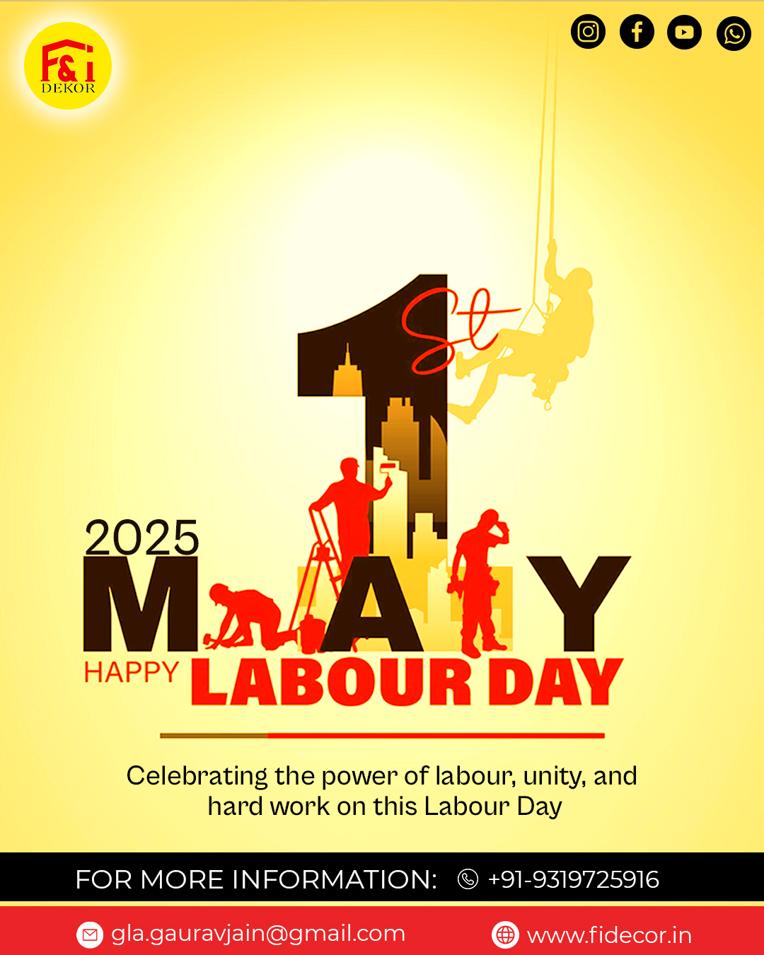 F & - Honouring the hands that build our world. 💪🛠️ Happy Labour Day ...