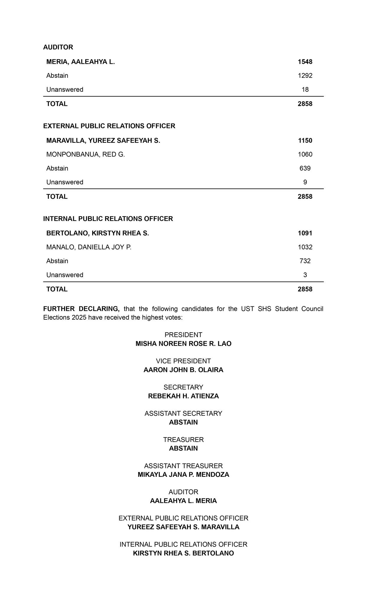 UST SHS Commission on... - UST SHS Commission on Elections