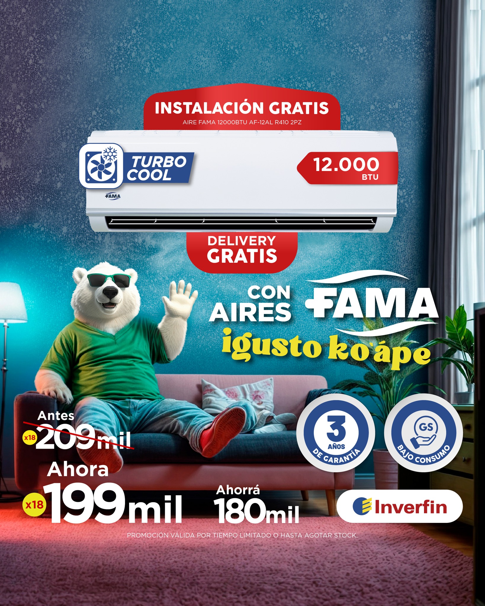 Inverfin - ️ Frescura garantizada con los aires Fama 12.000 BTU ️ 🔥 ...