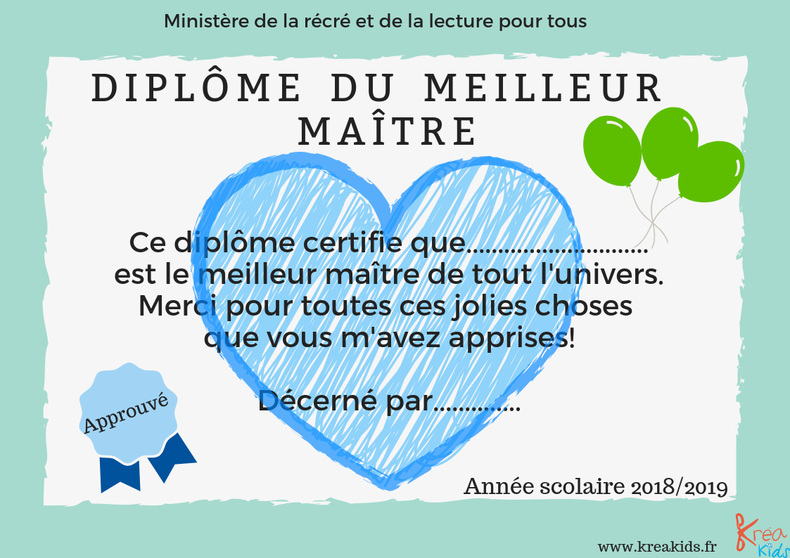 Diplome De La Meilleure Atsem à Imprimer