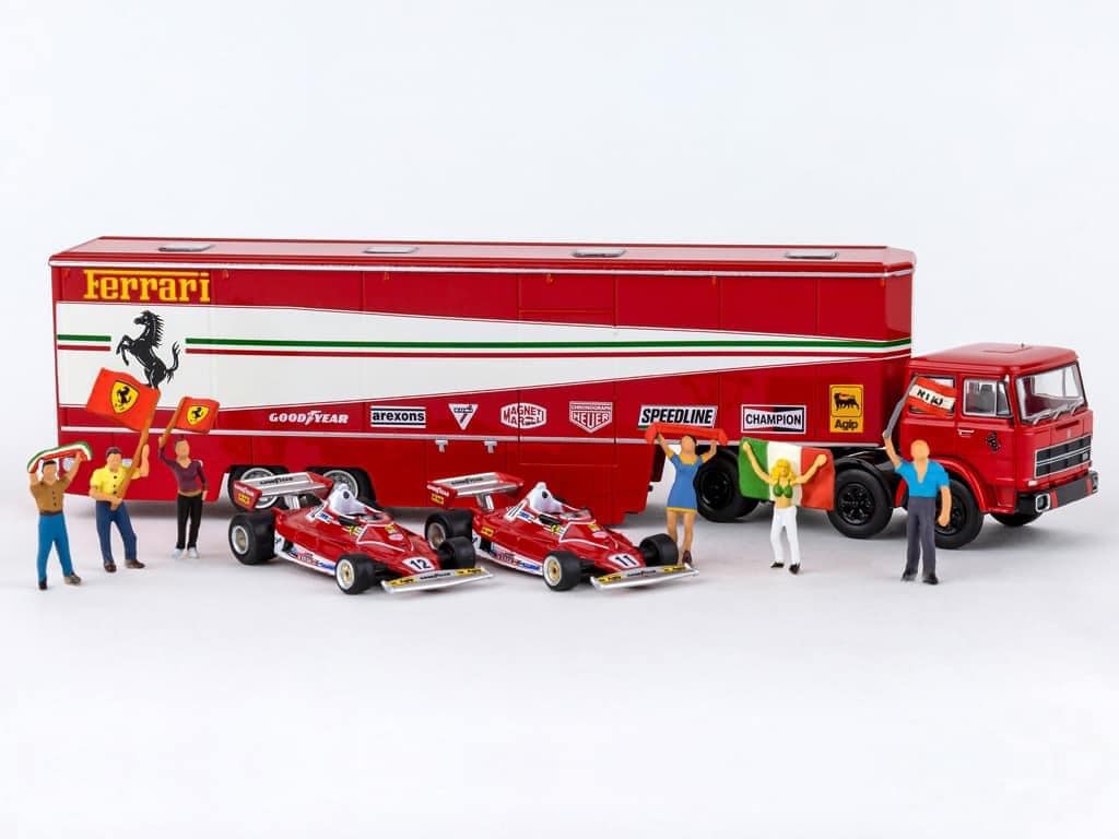 ミニカー Fiat Ferrari Transporter 1/43 For the 1/87 scale collectors: Some great Fiat Ferrari transporter