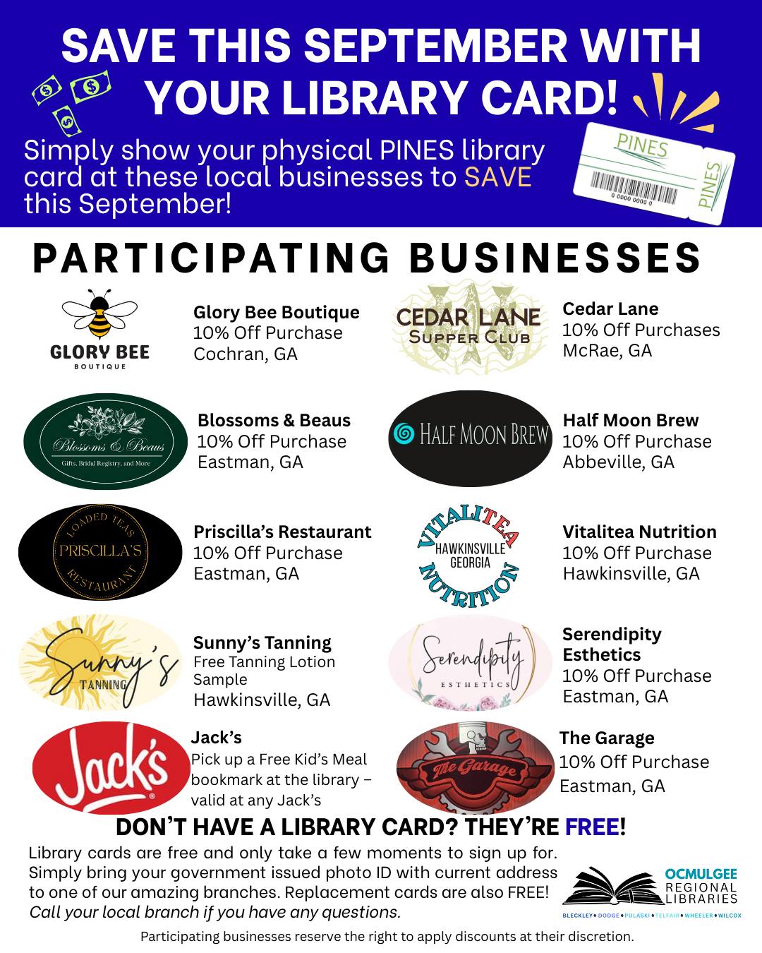 City of Eastman - September is Library Card Sign-Up Month!... | Facebook
