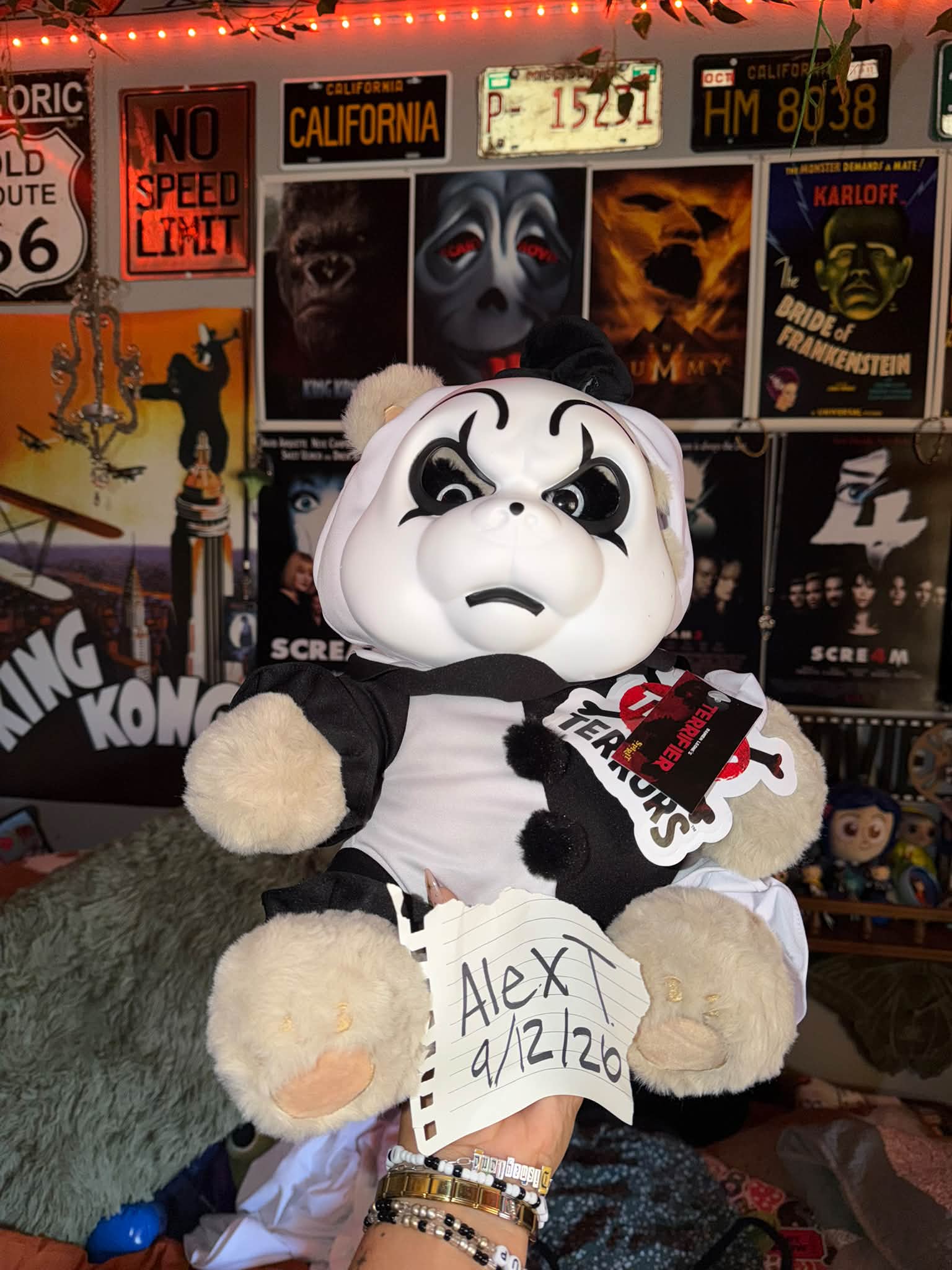 テディたんたん Teddy Terror plush toy for sale with minor cheek marks | Red Bluff, CA