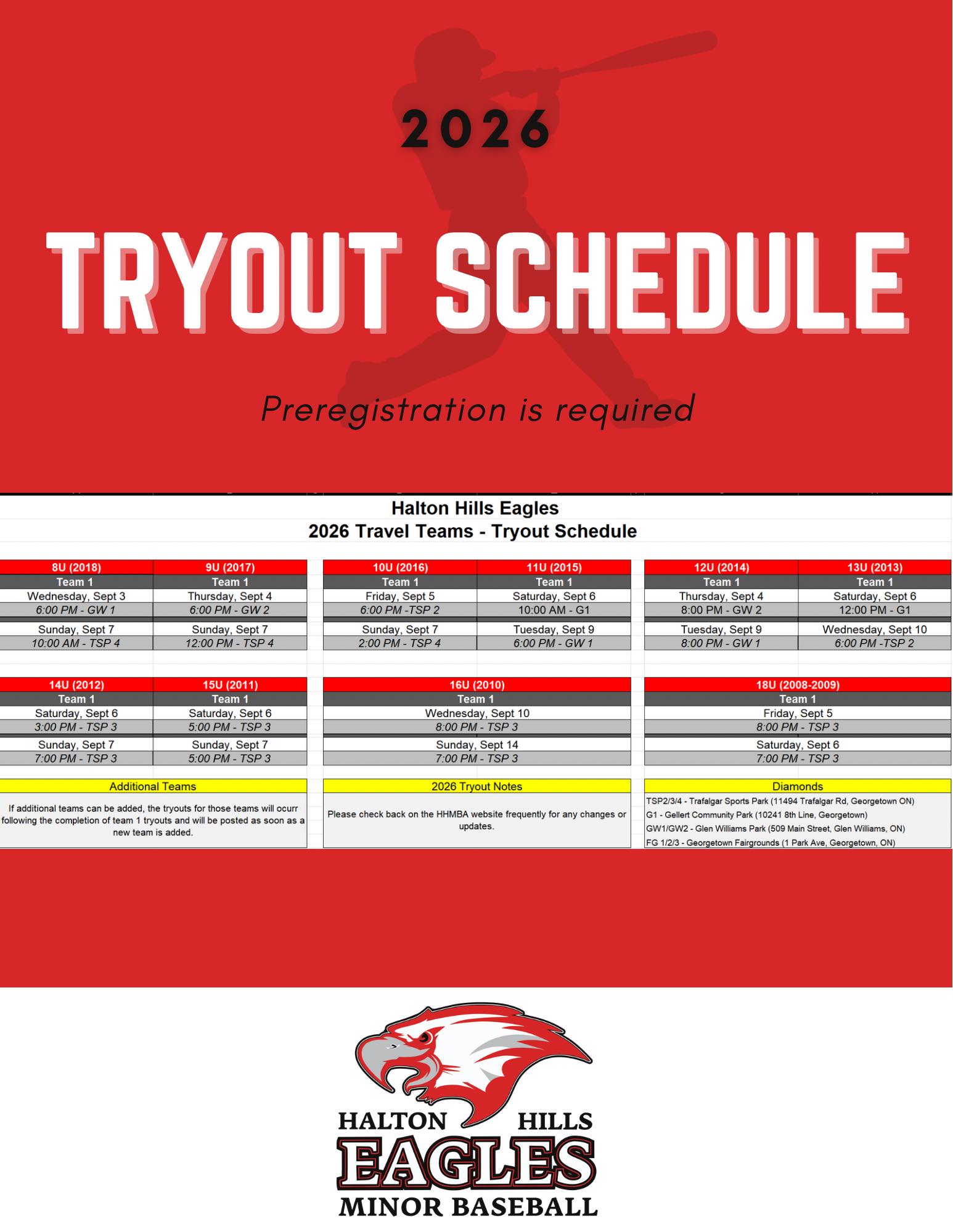 2026 Tryout... - Halton Hills Minor Baseball Association | Facebook