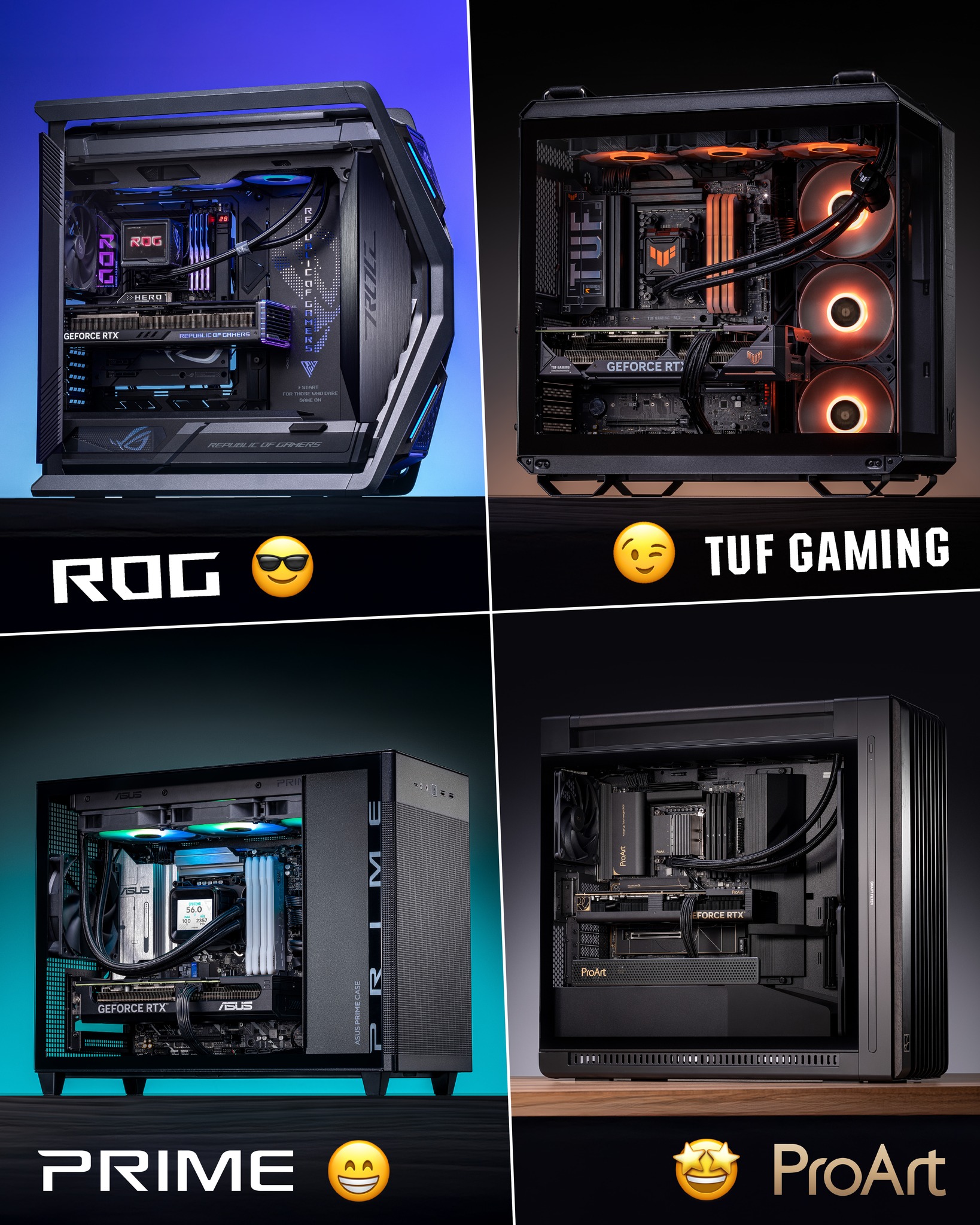 ASUS - Four stunning PC builds! 😍 Which one's your dream PC? 😎😉😁🤩Drop ...