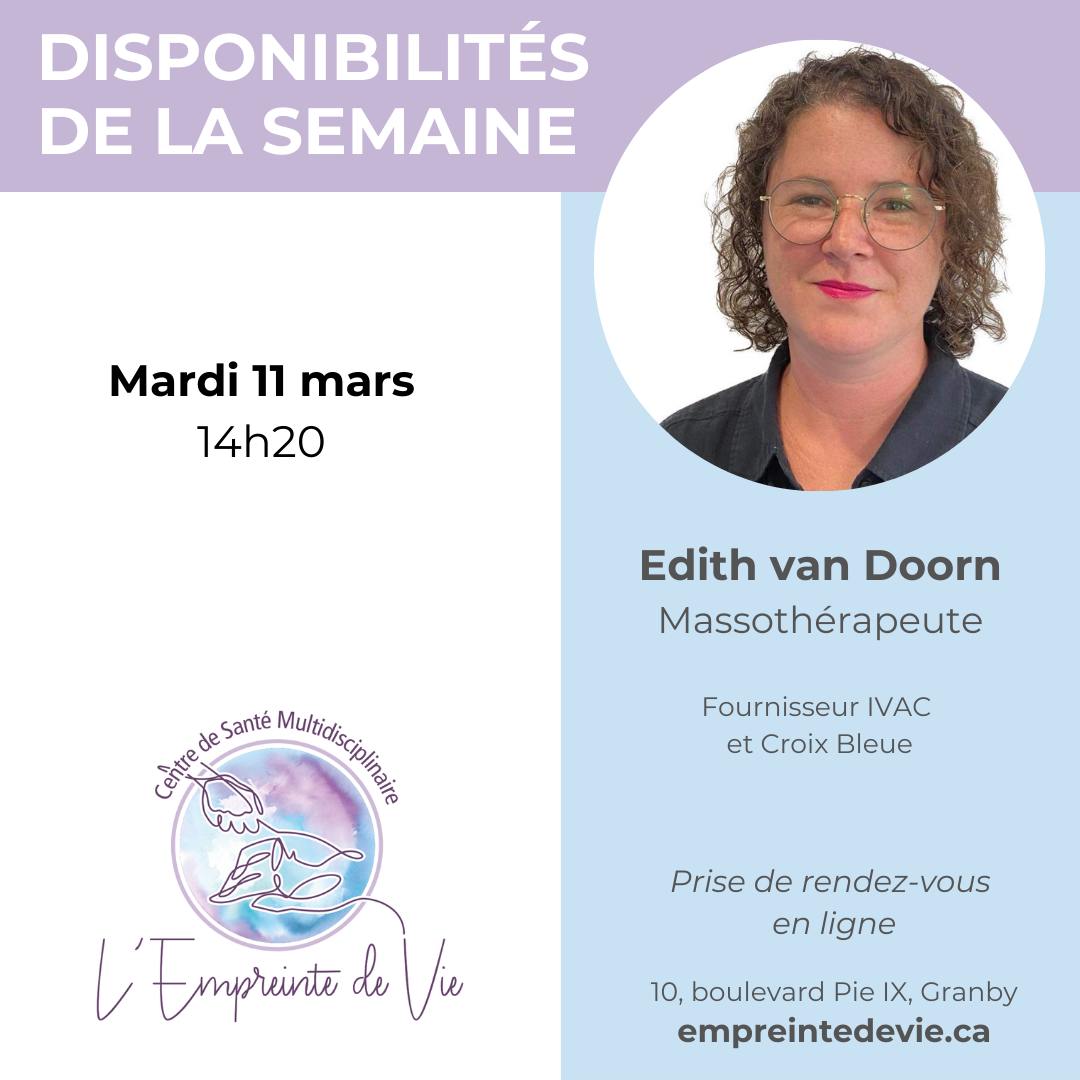 Edith van Doorn... - Edith van Doorn Massothérapeute agréée