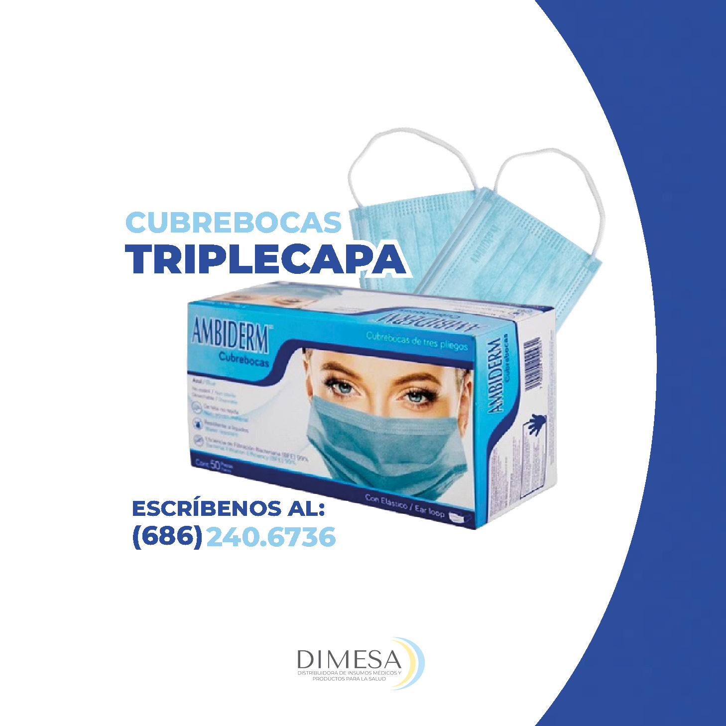 Dimesa - 😷Cubrebocas AMBIDERM😷 ☑️Triple capa ☑️Resistente a líquidos💦 ☑ ...