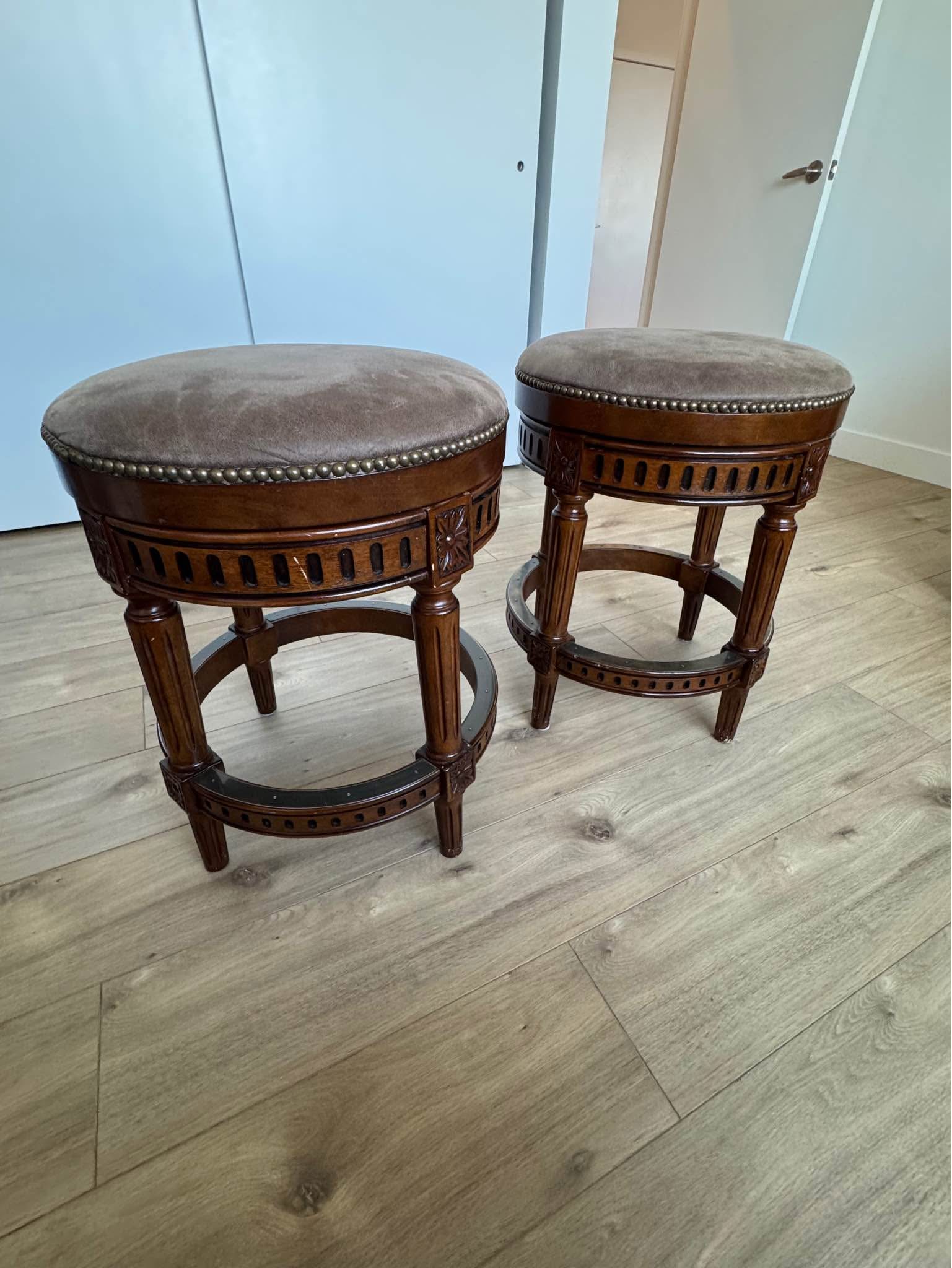 Set of 2 Frontgate Anderson Swivel Counter Bar Stools - Bar Stools ...