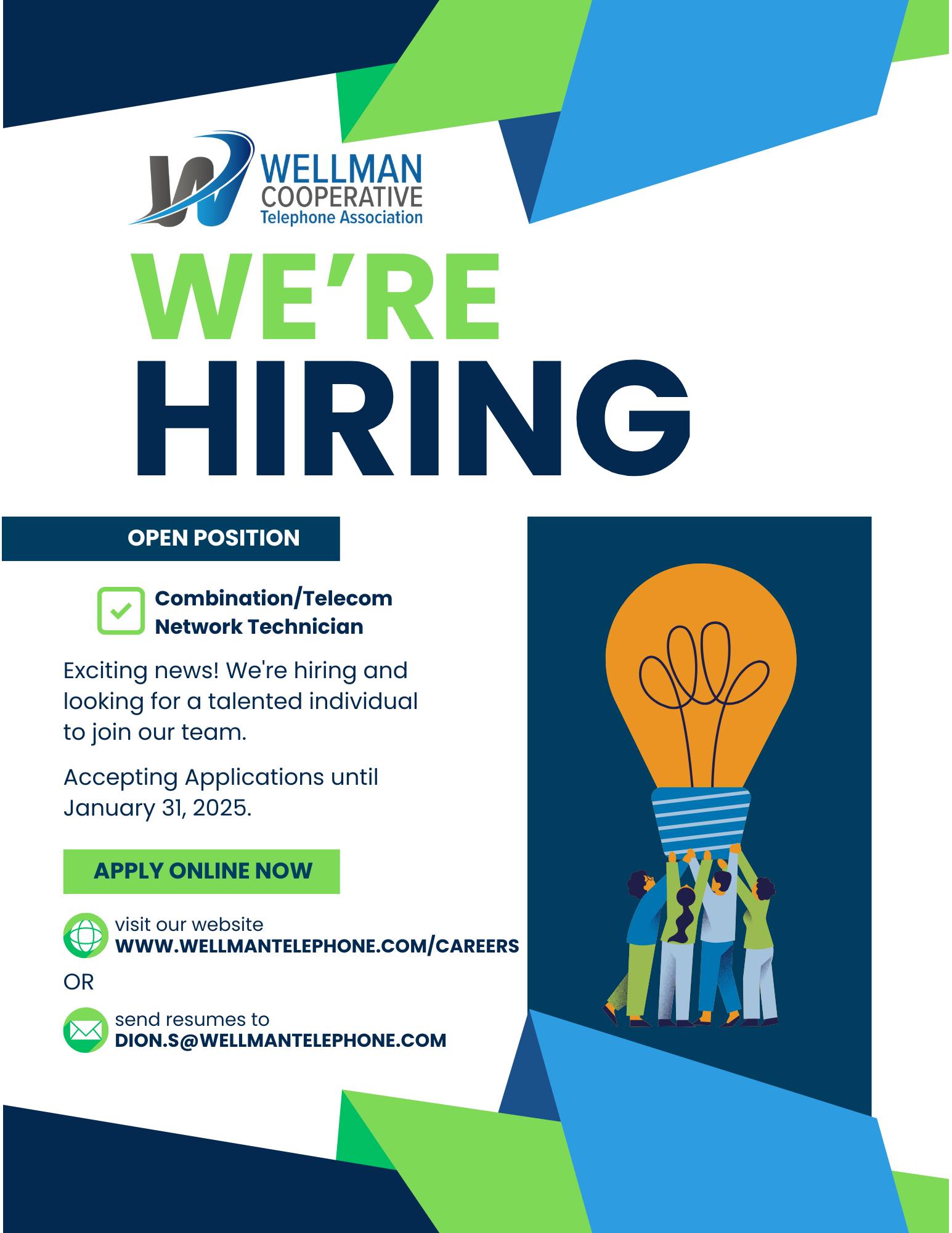 Wellman - WCTA is excited to announce that we are hiring for a ...