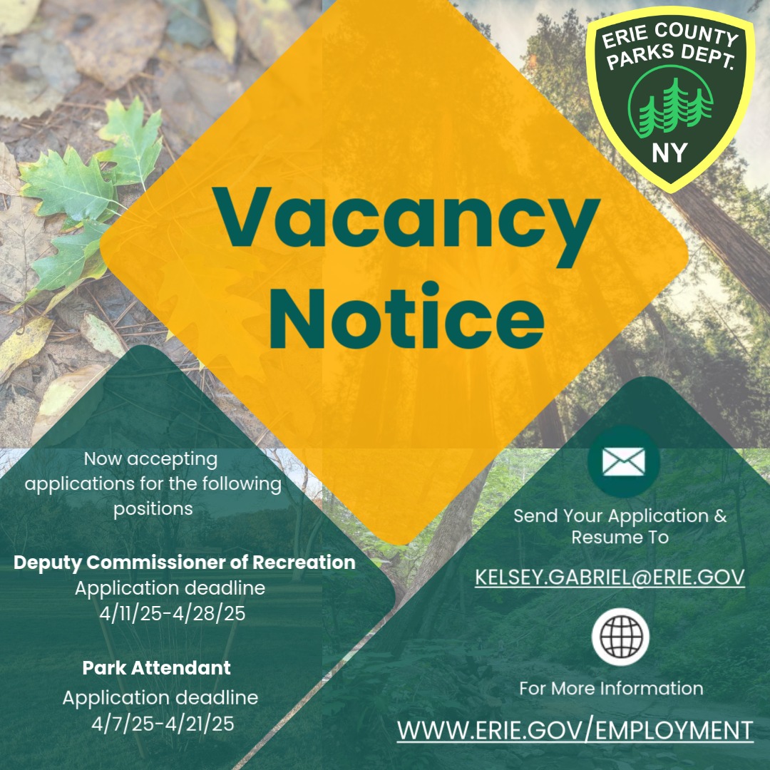 Erie County is hiring! See job listings, download an application, and even  sign up to get notifications for future job opportunities at: erie.gov/jobs