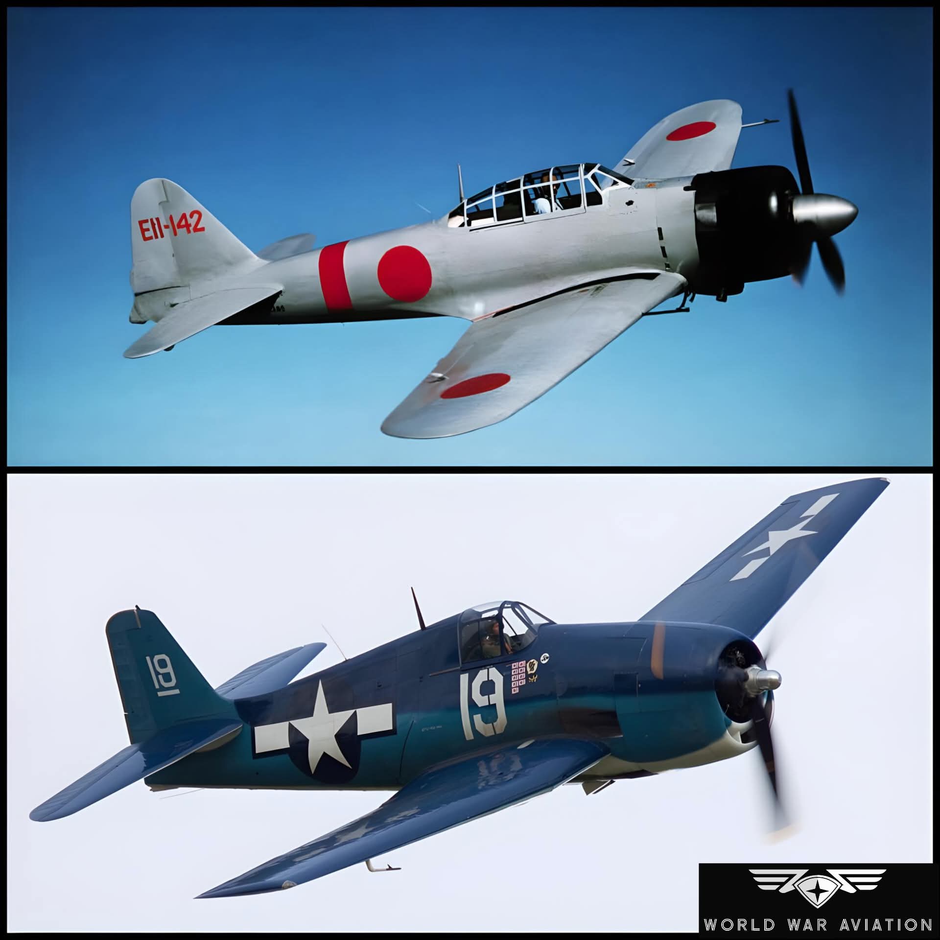 Japanese Zero and American Hellcat!... - World War Aviation | Facebook