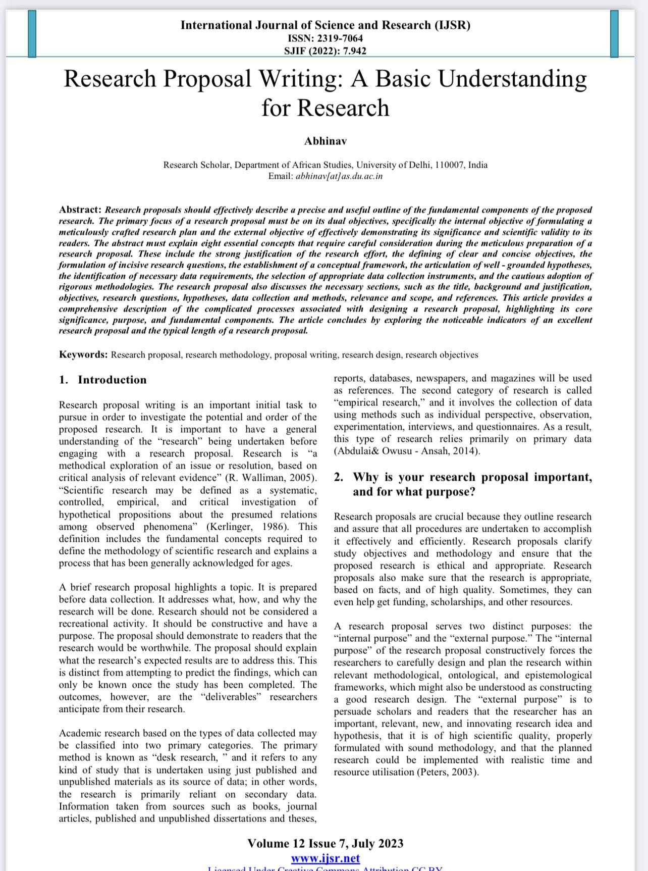 Study - Research Proposal Writing: A Basic Understanding for Research ...